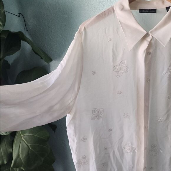 Valerie Stevens silk long sleeve blouse new with tags minimalist lagenlook - Picture 2 of 7